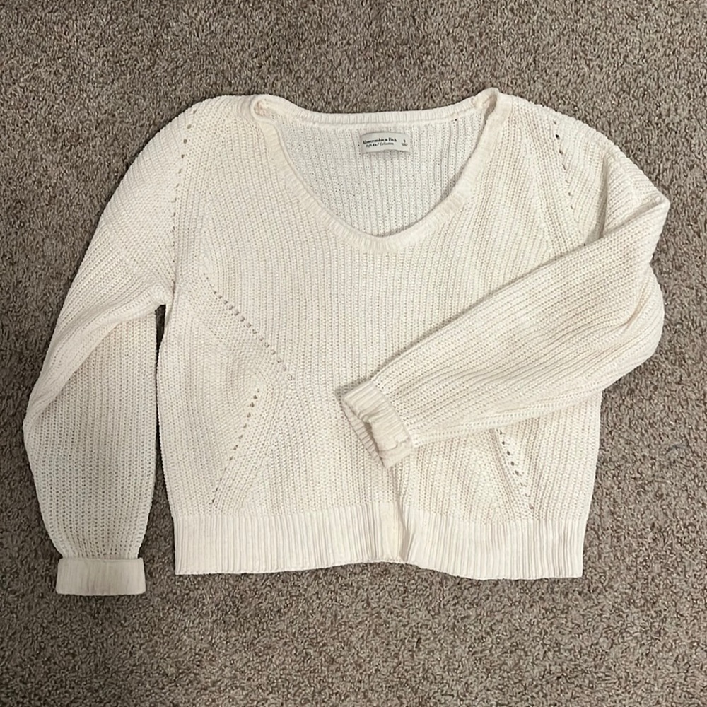 Abercrombie white crew neck sweater